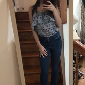 Halter Aztec print top